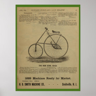 1889 Vintag Bicycle Magazine and Art Poster