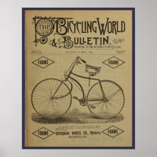 1889 Vintage Fahrrad Magazin Werbeplakat Kunst Poster