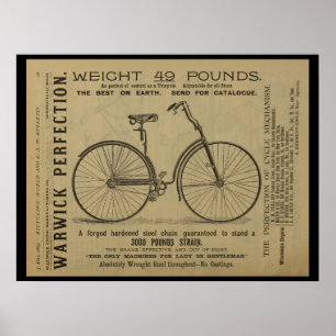 1889 Vintage Fahrrad Magazin Werbeplakat Kunst Poster