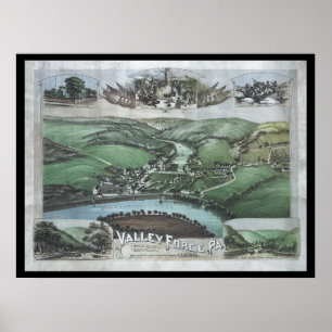 1890 Flugplan Valley Forge PA Pennsylvania Poste Poster