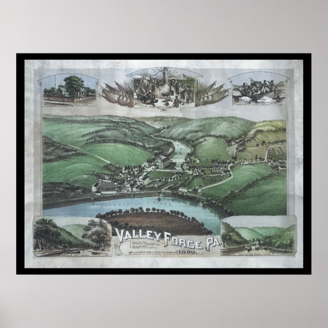 1890 Flugplan Valley Forge PA Pennsylvania Poste Poster (Vorne)