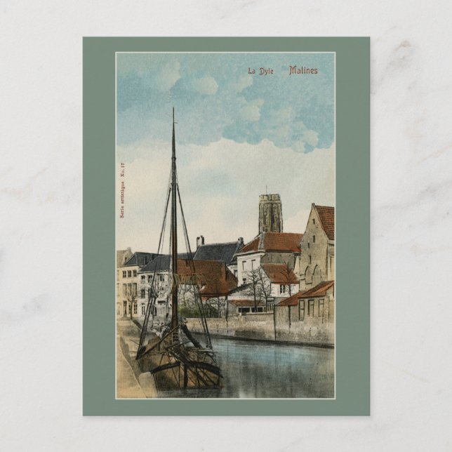 1890 Mechelen Malines Dyle River Postkarte (Vorderseite)