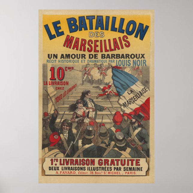 1890 Plakat Bataillon des Marseillais (Vorne)