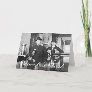 1890 Saloon Bar Men Cheers Old Chap Happy Geburtst Karte