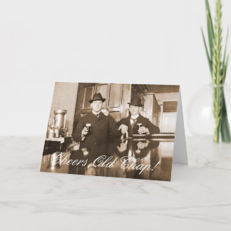 1890 Saloon Bar Men Cheers Old Chap Happy Geburtst Karte