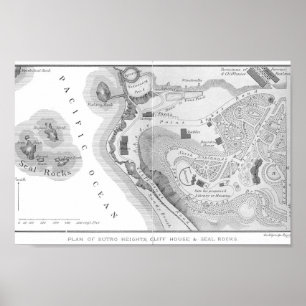 1890 Sutro Heights, San Francisco, Umgebungskarte Poster