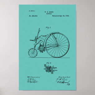 1890 Vintage Fahrradpatentausgabe individuell gest Poster