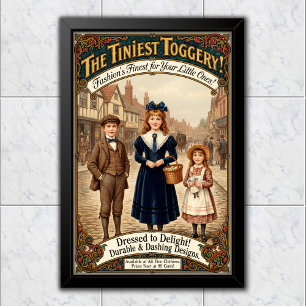 1890 Vintage Kleinste Toggery Kleiderwerbung Poster
