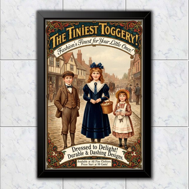 1890 Vintage Tiniest Toggery Clothes Advertising Poster (Von Creator hochgeladen)