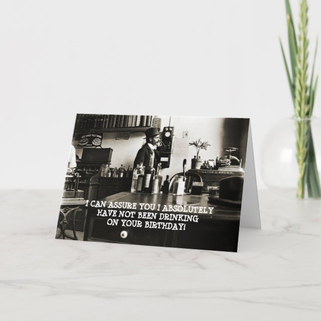 1890ER FOTO FUNNY GEBURTSTAG MAN AUF TELEFONFLASCH KARTE (Vorderseite)