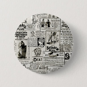 1890er Jahre bezaubernde Viktorianische Zeitungsan Button