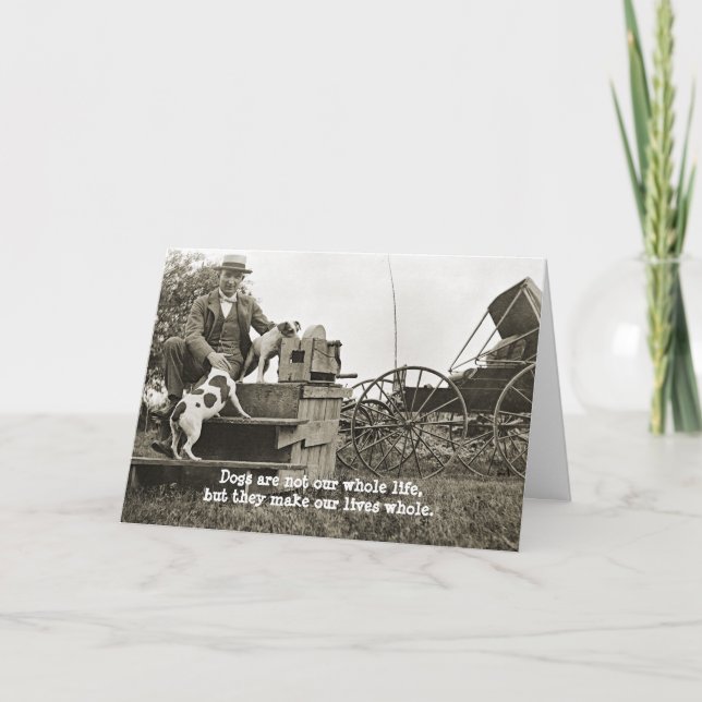 1890er MAN W/ JACK RUSSELL TERRIER HUNGS FOTO Karte (Vorderseite)