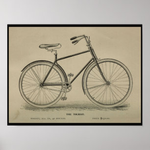 1892 Vintag Tourist Bicycle Magazine und Poster