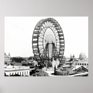 1893 ERSTER FERRIS WHEEL - CHICAGO WORLDS FAIR POSTER