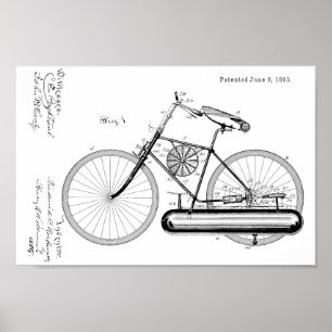 1893 Fahrraddesign Patent Art Print Poster