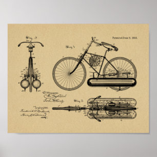 1893 Fahrraddesign Patent Art Print Poster