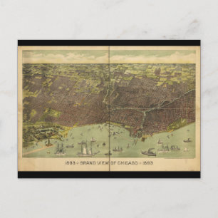 1893 Grand View von Chicago Illinois Postkarte