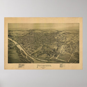 1893 Panoramakarte Pottstown PA Pennsylvania Poster
