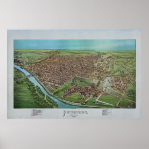 1893 Panoramakarte Pottstown PA Pennsylvania Poster