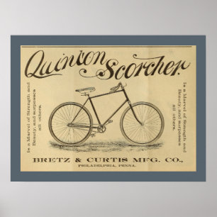 1893 Quinton Scorcher Fahrrad Werbeplakat Poster