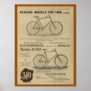 1893 Vintage-Bicycle-Magazin-Werbeplakat Poster