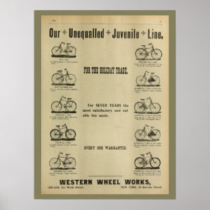 1893 Vintage-Bicycle-Magazin-Werbeplakat Poster