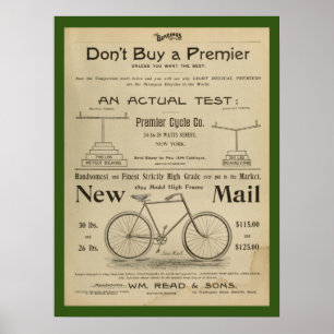 1893 Vintage-Bicycle-Magazin-Werbeplakat Poster