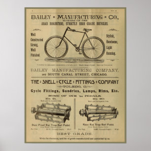 1893 Vintage-Bicycle-Magazin-Werbeplakat Poster