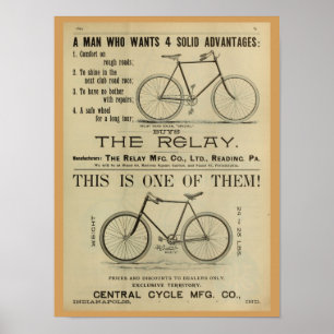 1893 Vintage Fahrrad Magazin Werbeplakat Kunst Poster