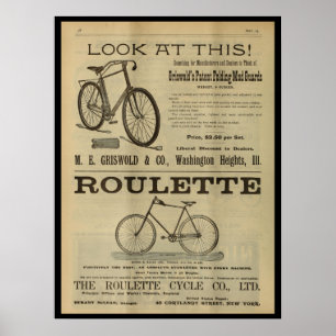 1893 Vintage Fahrrad Magazin Werbeplakat Kunst Poster