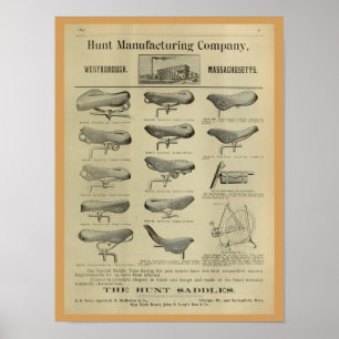 1893 Vintager Fahrradsitz Zeitschrift und Art Post Poster