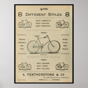 1893 Vintages Bicycle Magazine und Art Poster