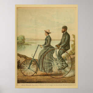 1893 Vintages Fahrrad Velocipede Kunstdruckerei Poster