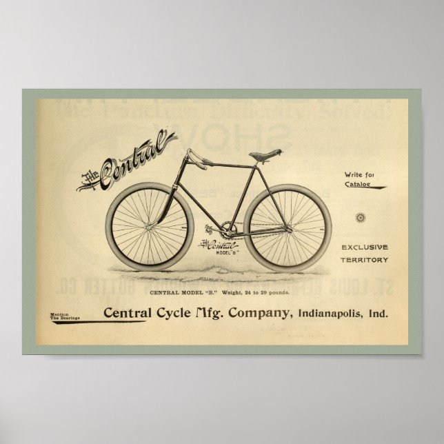 1894 Das Poster für Zentralfahrrad und Kunst (Vorne)