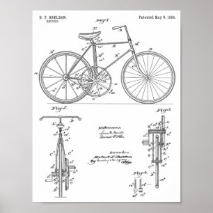 1894 Fahrraddesign Patent Art Print Poster