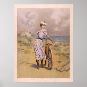 1894 Farbige Fahrrad-Werbung Kunst Druck Mädchen S Poster