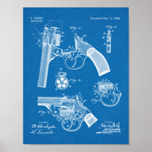 1894 Foehl Gun Patent Art Zeichnend Print Poster