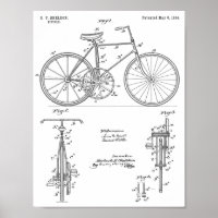 1894 Getriebe Fahrrad Design Patent Kunstprint