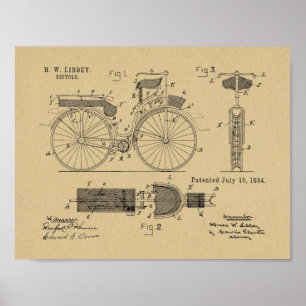 1894 Militärradpatent Art Zeichnend Print Poster