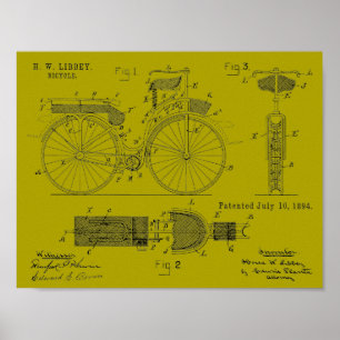 1894 Militärradpatent Art Zeichnend Print Poster