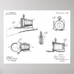 1894 Pocket Camera Patent Art Zeichnend Druck Poster