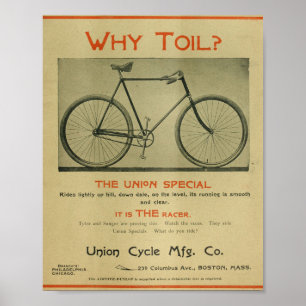 1894 Union Special Racer Fahrrad Werbekunst Druck Poster