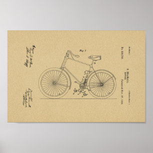1894 Vintages Fahrradpatent Art Print Poster