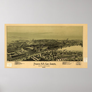 1895 Altoona, PA Birds Eye Panoramablick Karte Poster