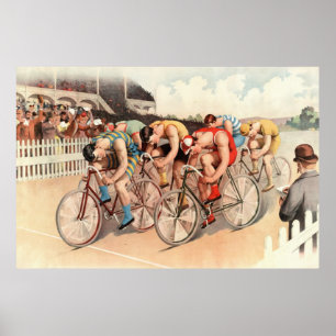 1895 Fahrradrennen Nachdruck 36 x 24 Poster