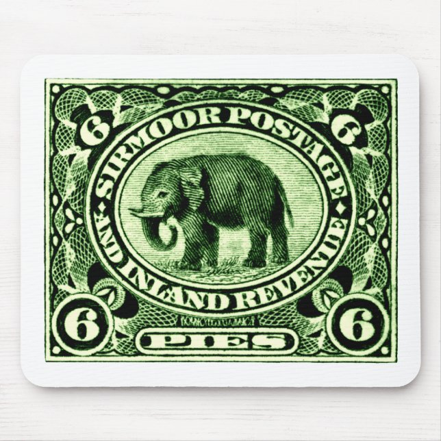 1895 Indischer Fürstenstaat-Elefant Mousepad (Vorne)