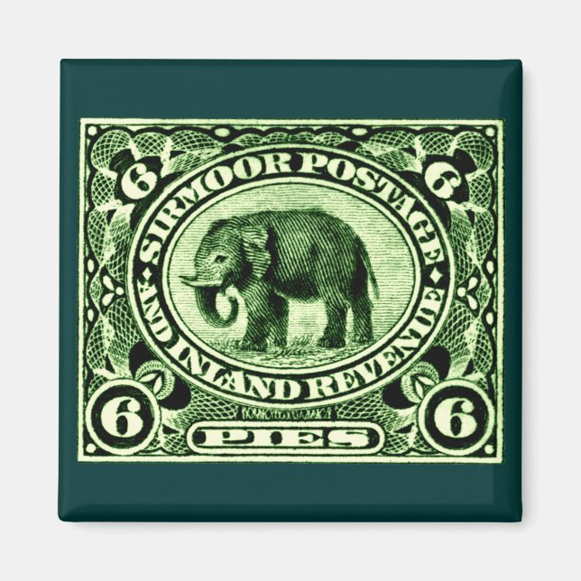 1895 Indischer Fürstlich-Staaten Elephant Magnet (Vorne)