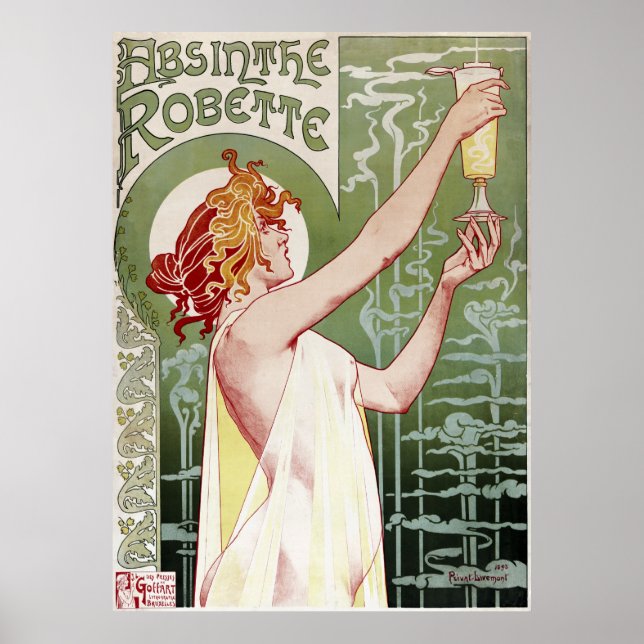 1895 Jugendstil Absinth Robette restauriert Poster (Vorne)