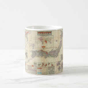 1895 Meiji 28 Japanische Karte des Japanischen Kai Tasse