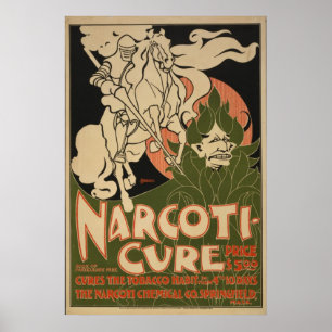 1895 Narcoti-Heilung Heilt die Tabakgewohnheit Poster